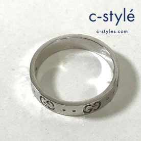 GUCCI グッチ アイコンリング ホワイトゴールド 750 シルバー アクセサリー 14号 総重量 約3.78g