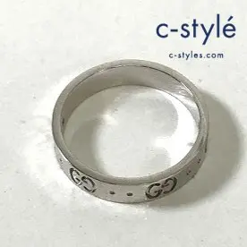 GUCCI グッチ アイコンリング ホワイトゴールド 750 シルバー アクセサリー 14号 総重量 約3.78g