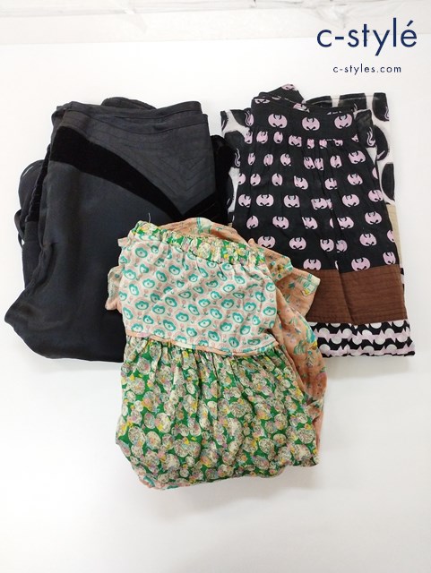 TSUMORI CHISATO ツモリチサト シルクスカート プリント総柄スカート 計3点 レディース