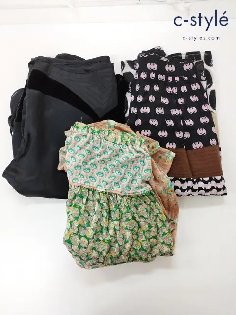 TSUMORI CHISATO ツモリチサト シルクスカート プリント総柄スカート 計3点 レディース