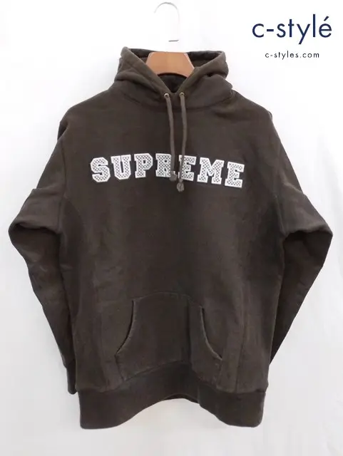 Supreme シュプリーム パーカー L ブラウン系 Checkered Harvard Pullover Hoodie