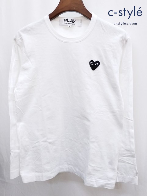 PLAY COMME des GARCONS プレイコムデギャルソン 長袖Ｔシャツ M ホワイト AZ-T120
