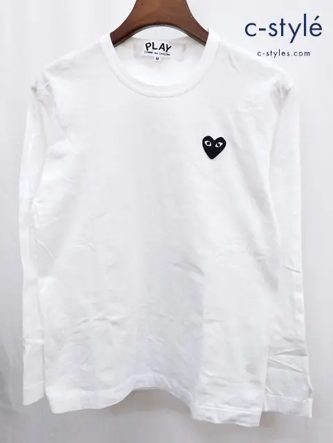 PLAY COMME des GARCONS プレイコムデギャルソン 長袖Ｔシャツ M ホワイト AZ-T120