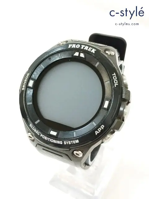 CASIO カシオ 腕時計 ブラック PRO TREK 液晶 充電式 WSD-F20