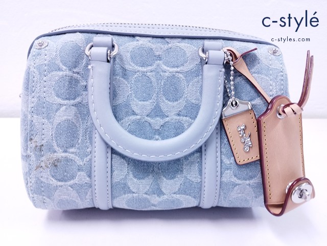 COACH コーチ ハンドバッグ デニムブルー ルビー サッチェル 18・シグネチャー CJ832 レディース