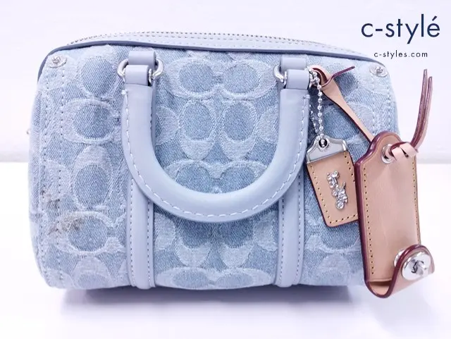 COACH コーチ ハンドバッグ デニムブルー ルビー サッチェル 18・シグネチャー CJ832 レディース