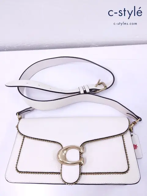 COACH コーチ ショルダーバッグ ホワイト タビー 26 ウィズ ビーズチェーン 7168 レディース