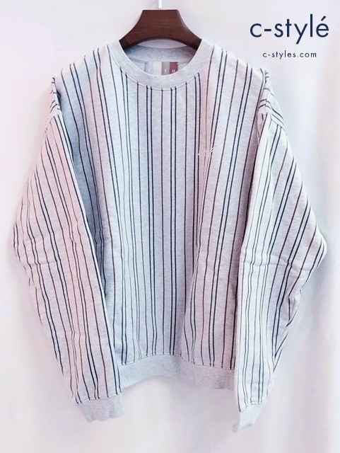 KITH キス スウェットトレーナー S グレー系 ストライプ柄 綿100％