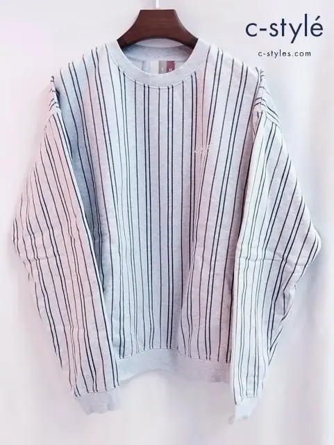 KITH キス スウェットトレーナー S グレー系 ストライプ柄 綿100％