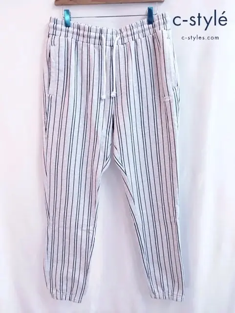 KITH キス スウェットパンツ M グレー系 ストライプ柄 綿100％