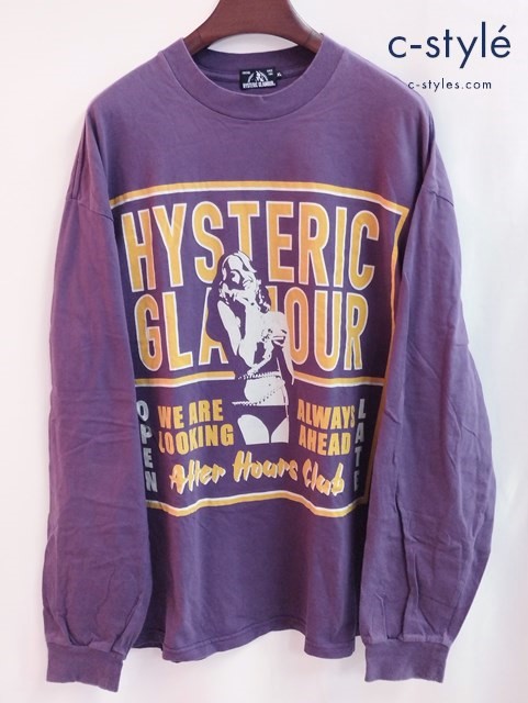 HYSTERIC GLAMOUR ヒステリックグラマー 長袖Tシャツ XL パープル 02201CL04 綿100％