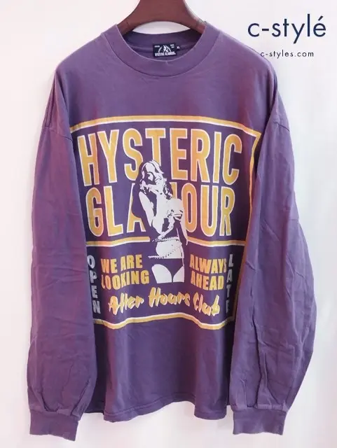 HYSTERIC GLAMOUR ヒステリックグラマー 長袖Tシャツ XL パープル 02201CL04 綿100％