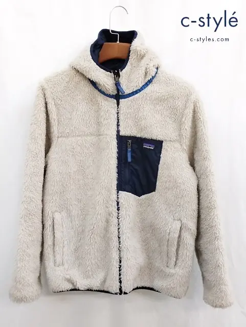 Patagonia パタゴニア フリースジャケット XXL オフホワイト×ネイビー リバーシブル 68095FA22