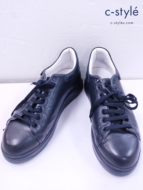 EMPORIO ARMANI エンポリオアルマーニ レザースニーカー 8 ネイビー X4X159