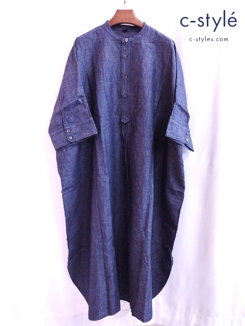45R フォーティーファイブアール デニムワンピース 0 インディゴ コットンリネンデニム レディース