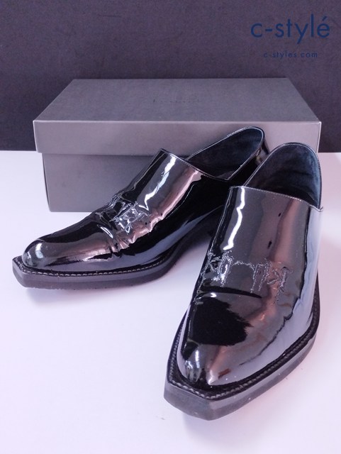 kiryuyrik キリュウキリュウ エナメルシューズ 42 ブラック Enamel Embroidery Mules KP-HS32-795