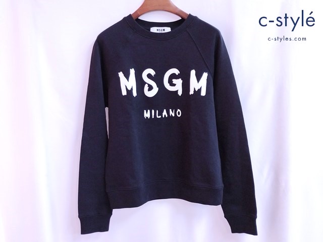 MSGM エムエスジーエム トレーナー S ブラック 綿100％ 3041MDM89 レディース