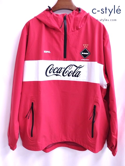 F.C.Real Bristol × COCA-COLA パーカー L レッド×ホワイト HALF ZIP ANORAK
