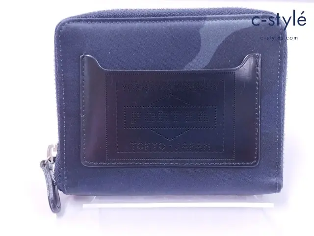 PORTER ポーター 財布 ネイビー CAMOUFLAGE WALLET ラウンドジップ 日本製