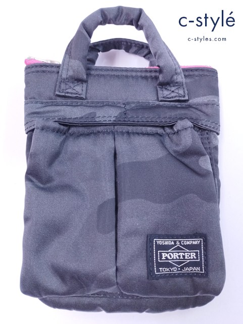 PORTER ポーター バッグ ブラック系 HOWL WOODLAND CAMO HELMET BAG MINI カモ柄