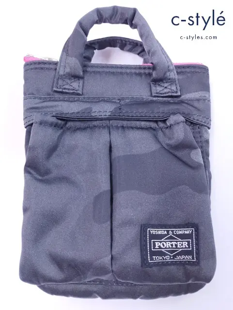 PORTER ポーター バッグ ブラック系 HOWL WOODLAND CAMO HELMET BAG MINI カモ柄