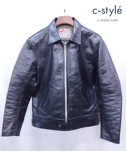 FULL COUNT×ADDICT CLOTHES レザージャケット 40 ブラック British Single Riders Jacket
