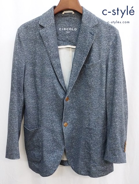CIRCOLO 1901 チルコロ1901 テーラードジャケット 50 ブルー系 ヘリンボーン