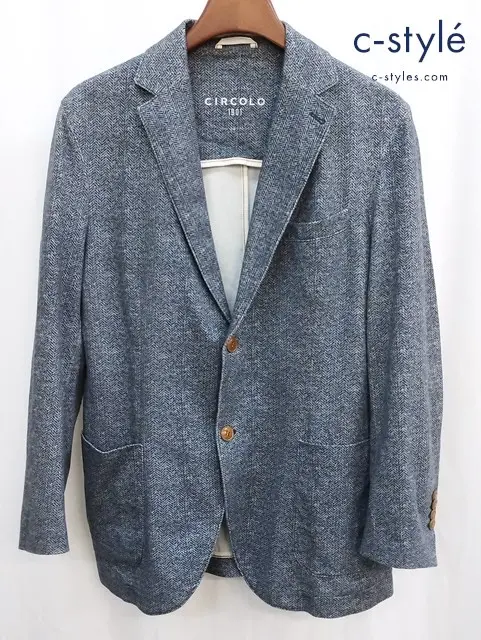 CIRCOLO 1901 チルコロ1901 テーラードジャケット 50 ブルー系 ヘリンボーン