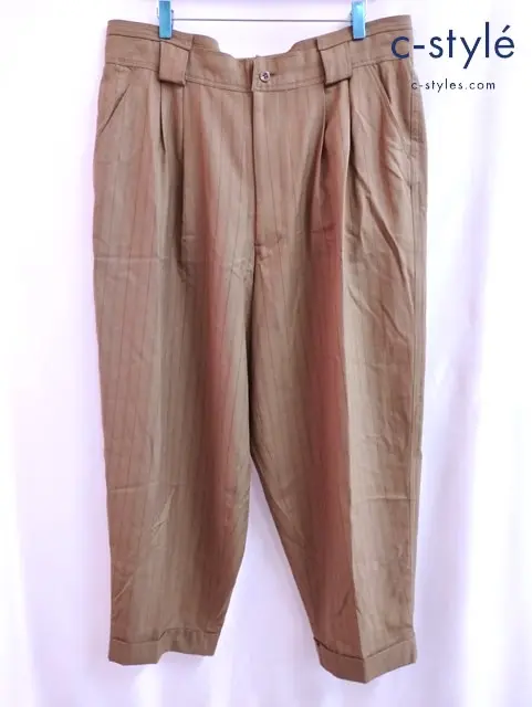 HOMELESS TAILOR ホームレステイラー スラックスパンツ F キャメル系 ストライプ柄 ウール100％