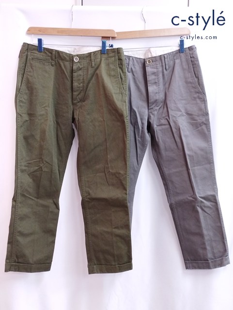 visvim ビズビム パンツ 3 カーキ グレー 綿100％
