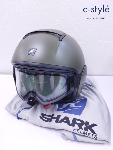 shark シャーク ヘルメット M カーキ DRAK ゴーグルキット