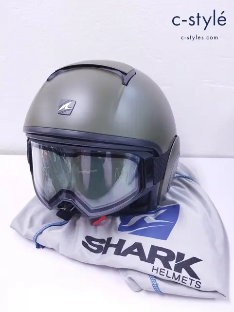 shark シャーク ヘルメット M カーキ DRAK ゴーグルキット