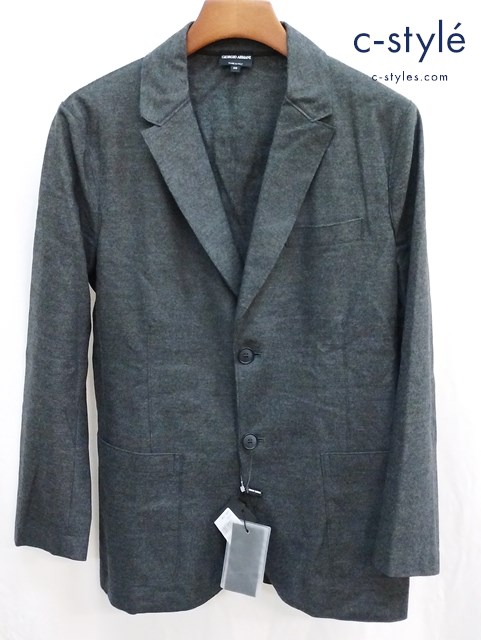 GIORGIO ARMANI ジョルジオアルマーニ 2Bテーラードジャケット 48 グレー 3ZSG54 SJRCZ イタリア製