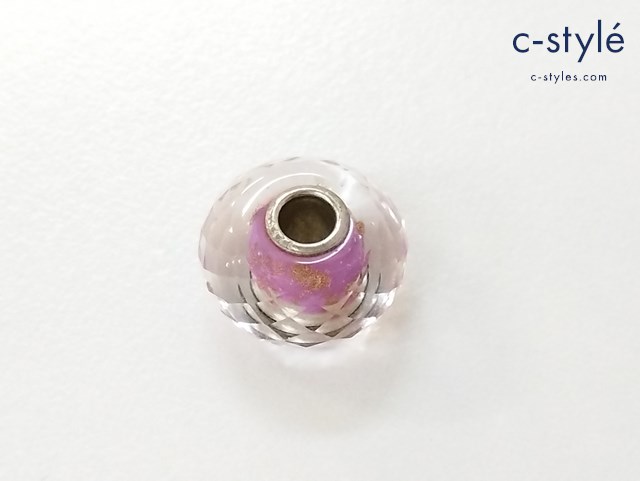 TROLL BEADS トロールビーズ ガラスビーズ ピンク ラメ ピンクデイライトファセット