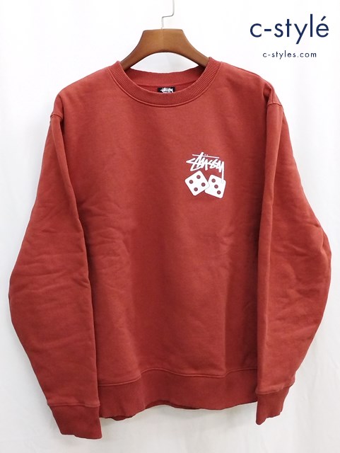 STUSSY ステューシー トレーナー M オレンジ系 Dice Crewneck Sweat 1914721