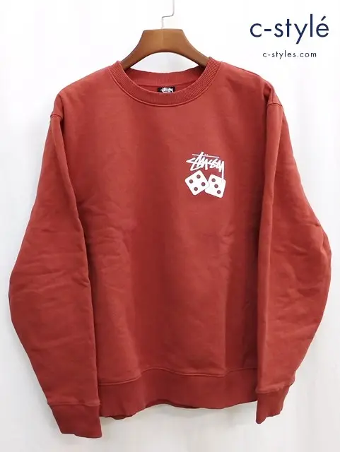STUSSY ステューシー トレーナー M オレンジ系 Dice Crewneck Sweat 1914721