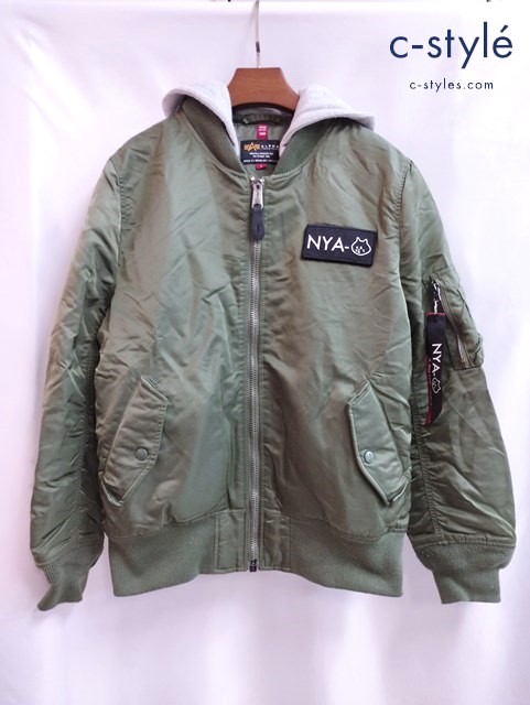 ALPHA INDUSTRIES×Ne-net アルファインダストリーズ×ネネット にゃー フライトジャケット L カーキ