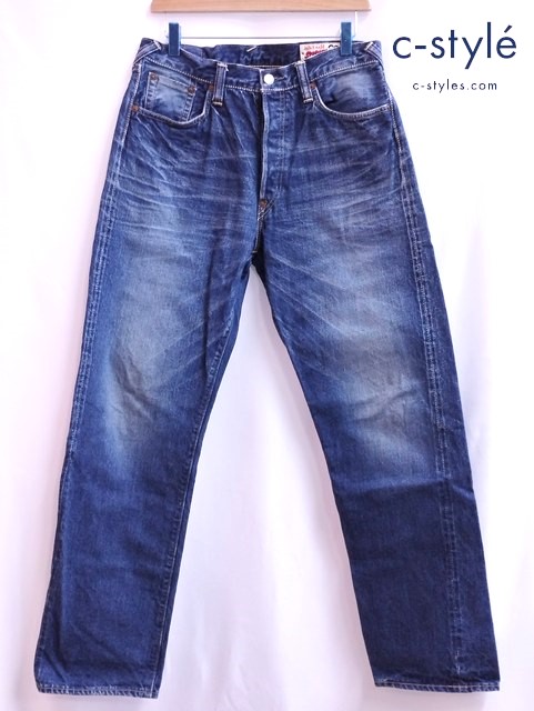 EVISU Paris × SIOTANI BROTHERS デニムパンツ 32 インディゴ ボタンフライ