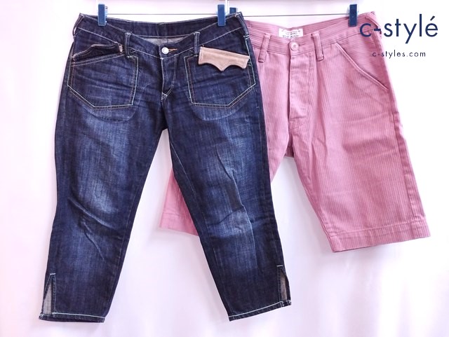 EVISU Paris エヴィスパリス デニムパンツ 29 32 インディゴ ピンク Lot.5030 Lot.0068