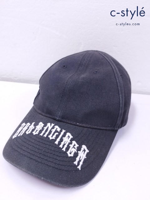 BALENCIAGA バレンシアガ キャップ L 59cm ブラック ロゴ 帽子