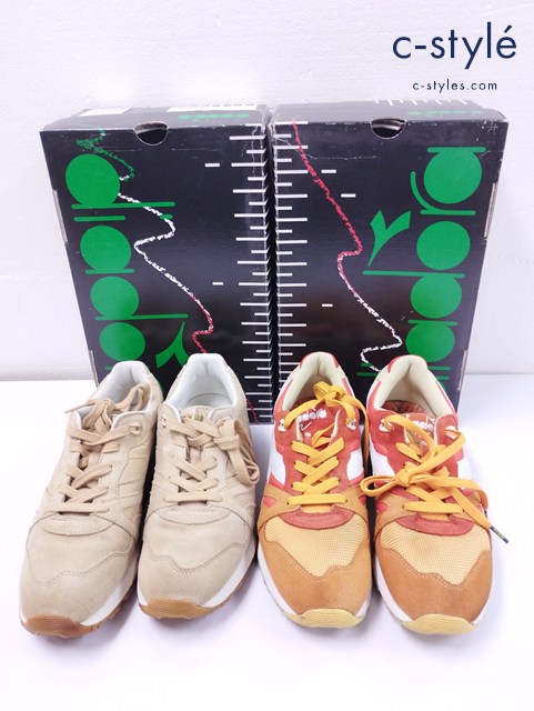 DIADORA ディアドラ スニーカー 26cm 26.5cm ベージュ オレンジ系 N9000