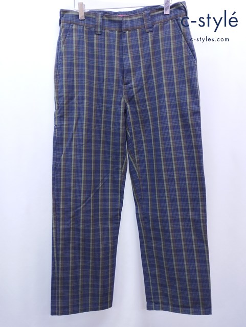 Supreme シュプリーム パンツ 30 ネイビー×マルチカラー チェック柄
