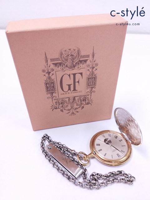 GRACE FABLIAU グレースファブリオ 懐中時計 シルバー×ゴールド 手巻き式