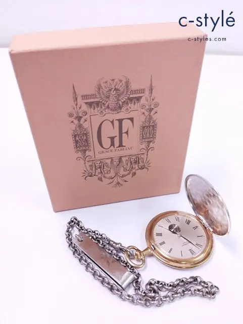 GRACE FABLIAU グレースファブリオ 懐中時計 シルバー×ゴールド 手巻き式
