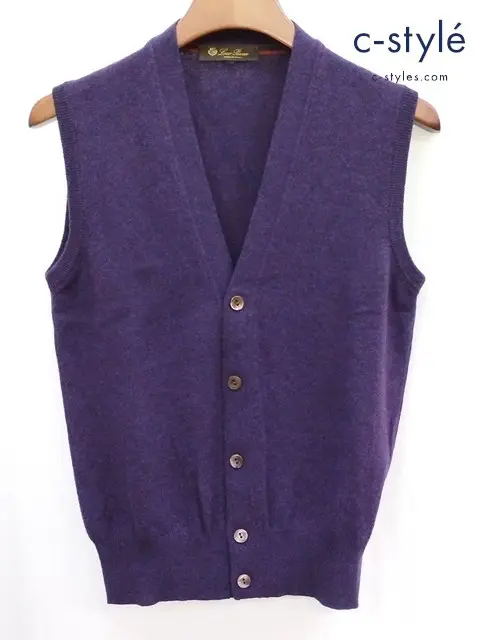Loro Piana ロロピアーナ カシミヤニットベスト 46 パープル カシミヤ100％
