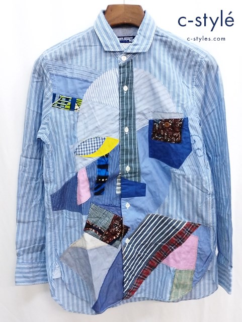 COMME des GARCONS JUNYA WATANABE MAN シャツ XS マルチカラー 綿平ストライプ×多素材MIX