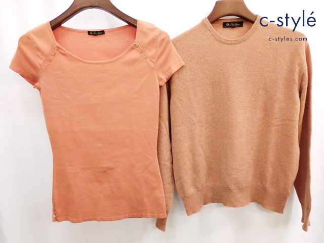 Loro Piana ロロピアーナ ニット 40 46 オレンジ 半袖 長袖 レディース