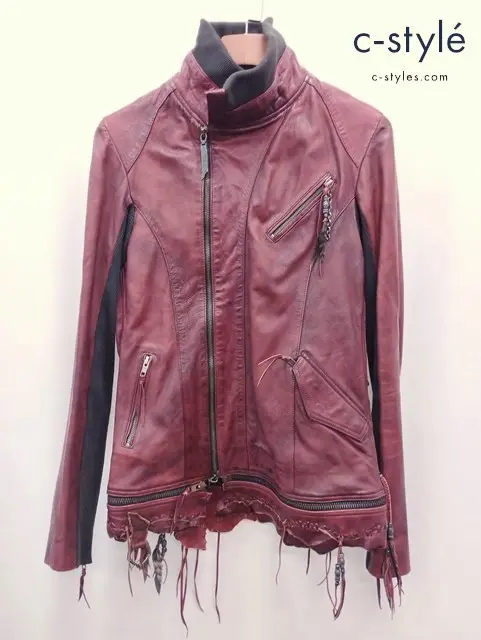 14th Addiction レザージャケット 2 ワインレッド系 GOAT SKIN LEATHER JACKET TY-B:02