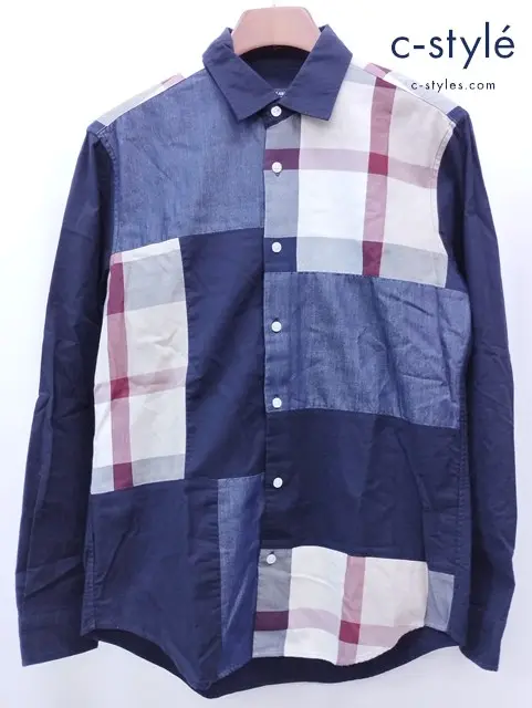 BLACK LABEL CRESTBRIDGE ブラックレーベルクレストブリッジ チェックシャツ M ネイビー系 51M05-305-28