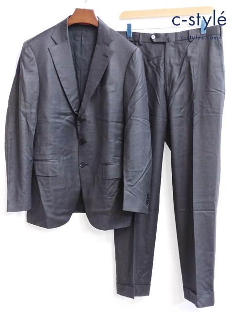 ISAIA イザイア 段返り3Bテーラードジャケット パンツ 48 ブラック系 イタリア製 セットアップ